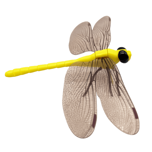 Yellow PupWing dragonfly clip on transparent background