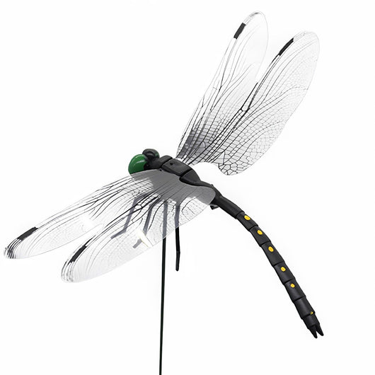 Close-up of realistic dragonfly wing design used to deter flies